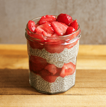 Parfait au chia et aux fraises