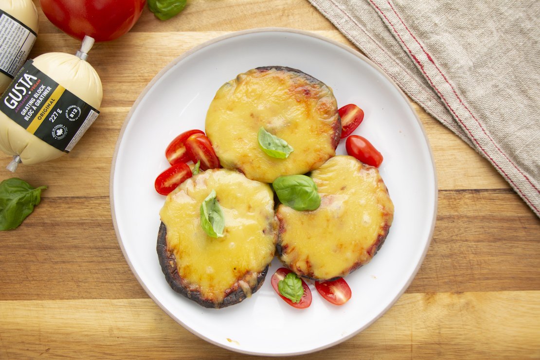 Pizzas aux champignons portobello
