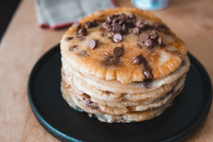 Crêpes véganes aux brisures de chocolat