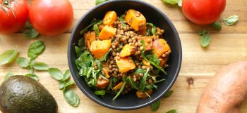 Salade tiède de lentilles et patate douces