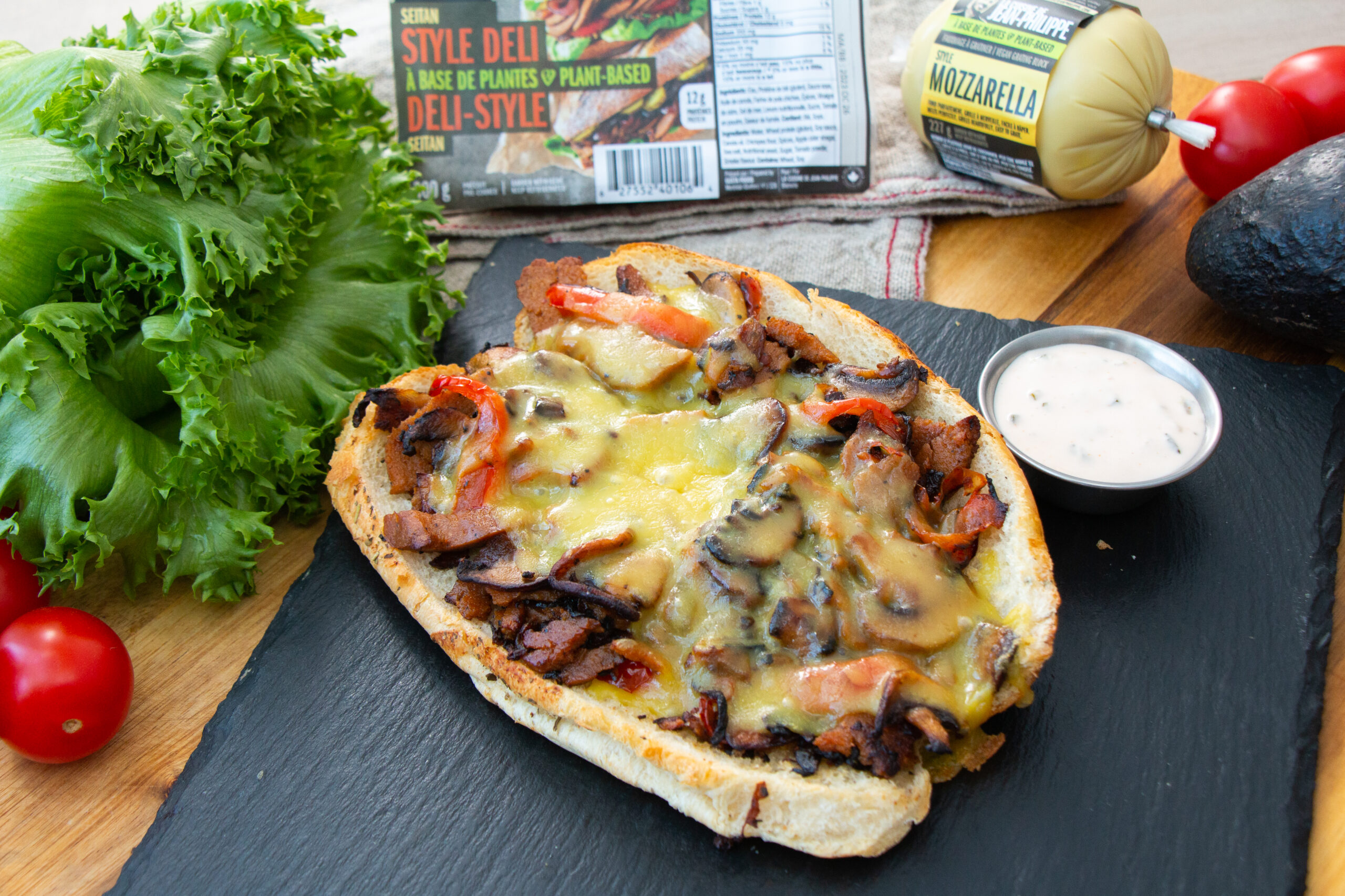 Sandwich Philly cheesesteak au seitan de La Cuisine de Jean-Philippe